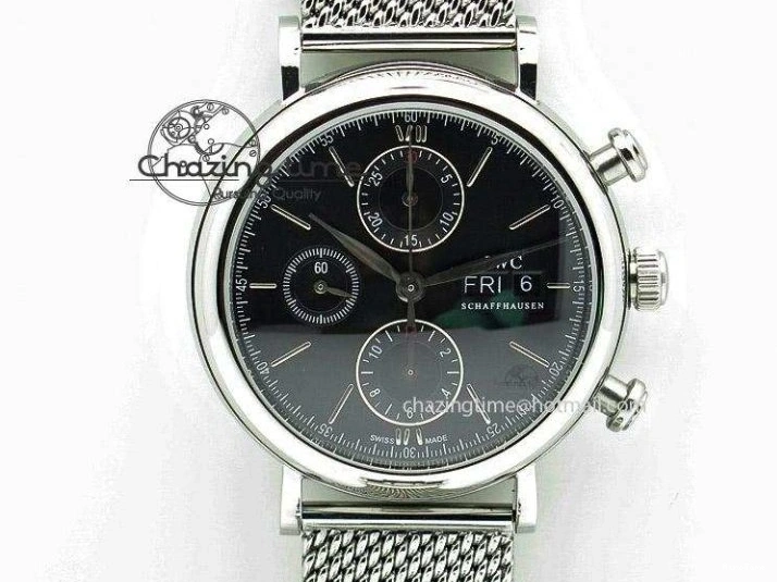 MIROTIME 0225 Aquatimer Chrono IW376803 V6F 1:1 Best Edition Black Dial On Rubber Strap A Stretchable 7280